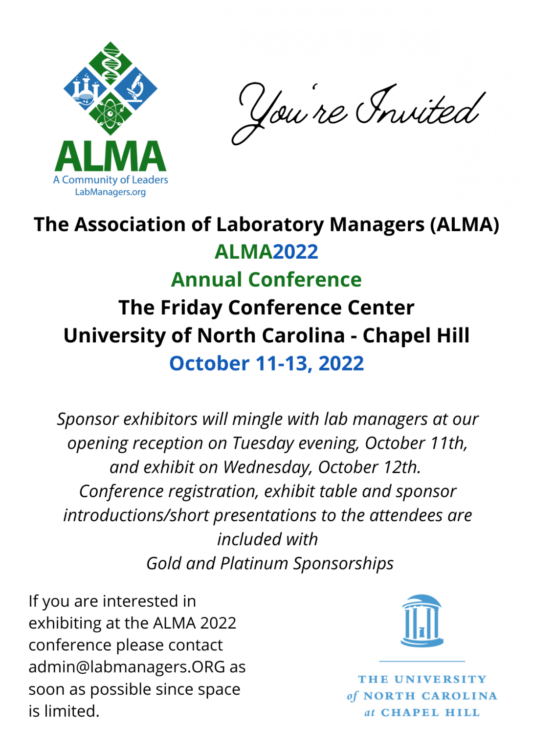 ALMA2022 Sponsor Invitation Association of Laboratory Managers