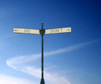 Street sign with Do and Don't